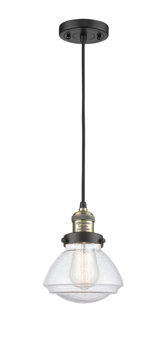 Innovations 201C-BAB-G324 One Light Mini Pendant, Black Antique Brass