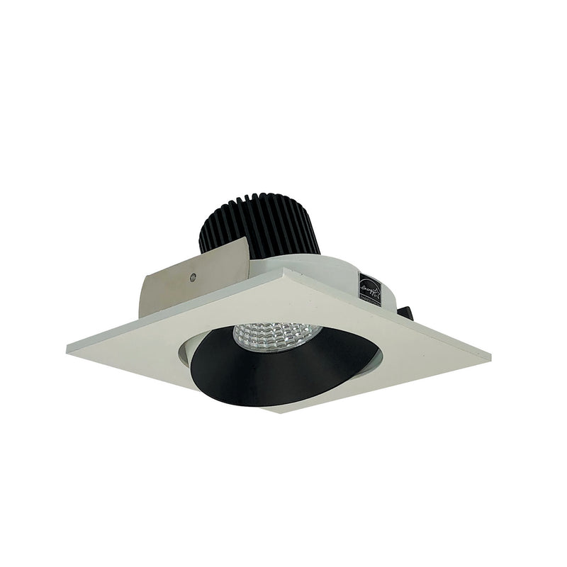 Nora Lighting NIO-4SC50XBW 4" Square Cone Regress Adj, Black Reflector / White Flange