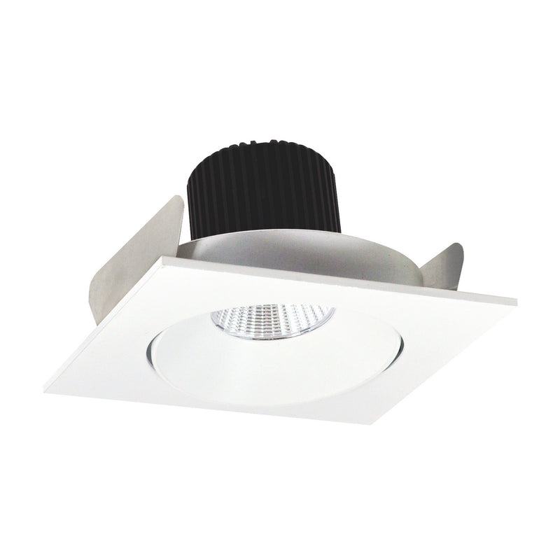 Nora Lighting NIO-4SCCDXMPW 4" Square Cone Regress Adj, Matte Powder White Reflector / Matte Powder White Flange