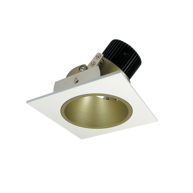 Nora Lighting NIO-4SD50XCHMPW Adjustable Trim, Champagne Haze Reflector / Matte Powder White Flange