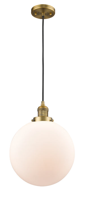 Innovations 201C-BB-G201-12 One Light Mini Pendant, Brushed Brass