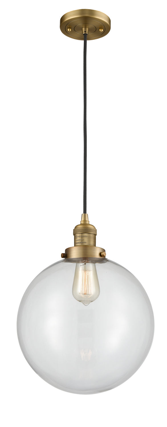 Innovations 201C-BB-G202-12 One Light Mini Pendant, Brushed Brass