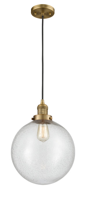 Innovations 201C-BB-G204-12 One Light Mini Pendant, Brushed Brass