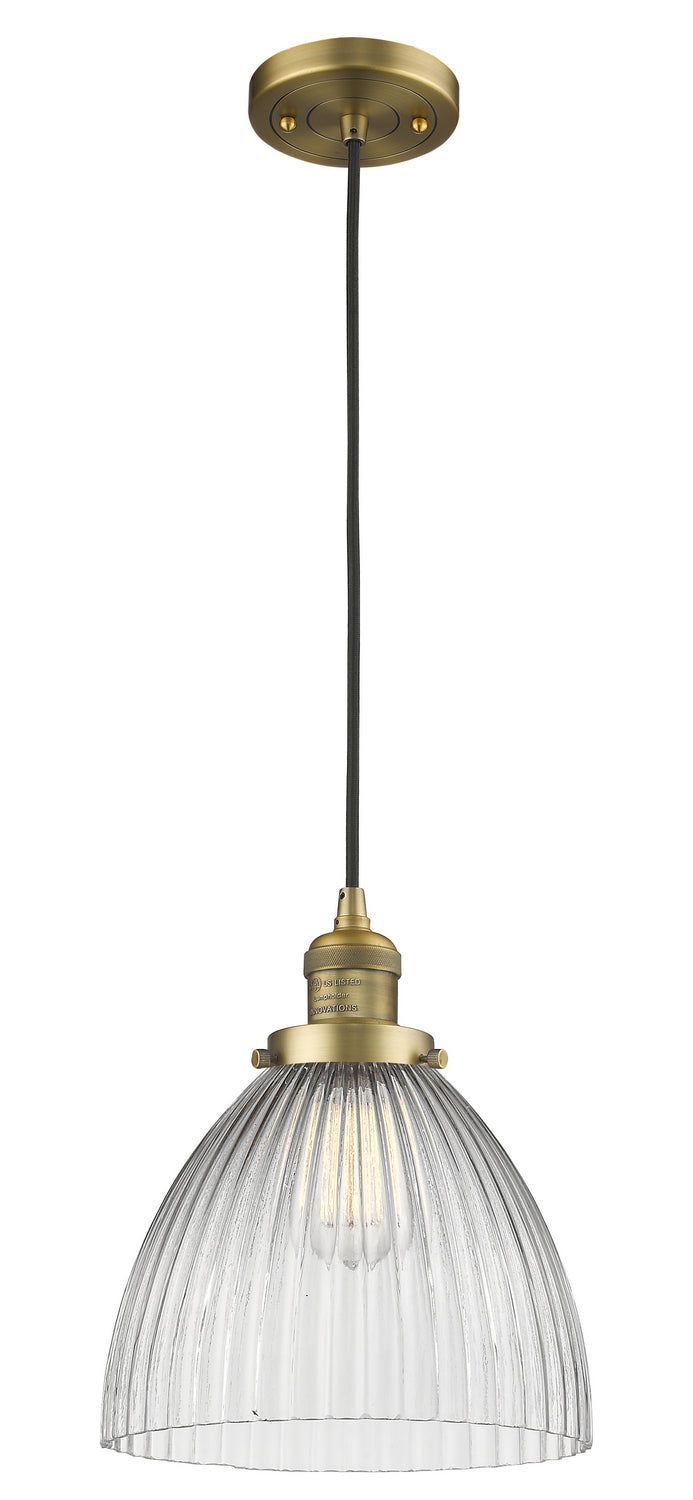 Innovations 201C-BB-G222 One Light Mini Pendant, Brushed Brass