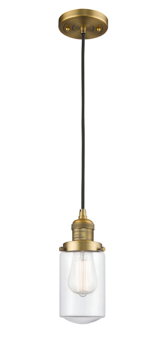 Innovations 201C-BB-G312 One Light Mini Pendant, Brushed Brass