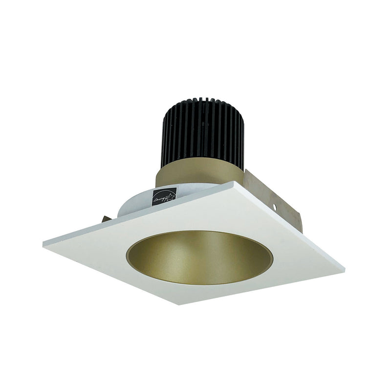 Nora Lighting NIO-4SNDC27XCHMPW/10 Non-Adjustable Trim, Champagne Haze Reflector / Matte Powder White Flange
