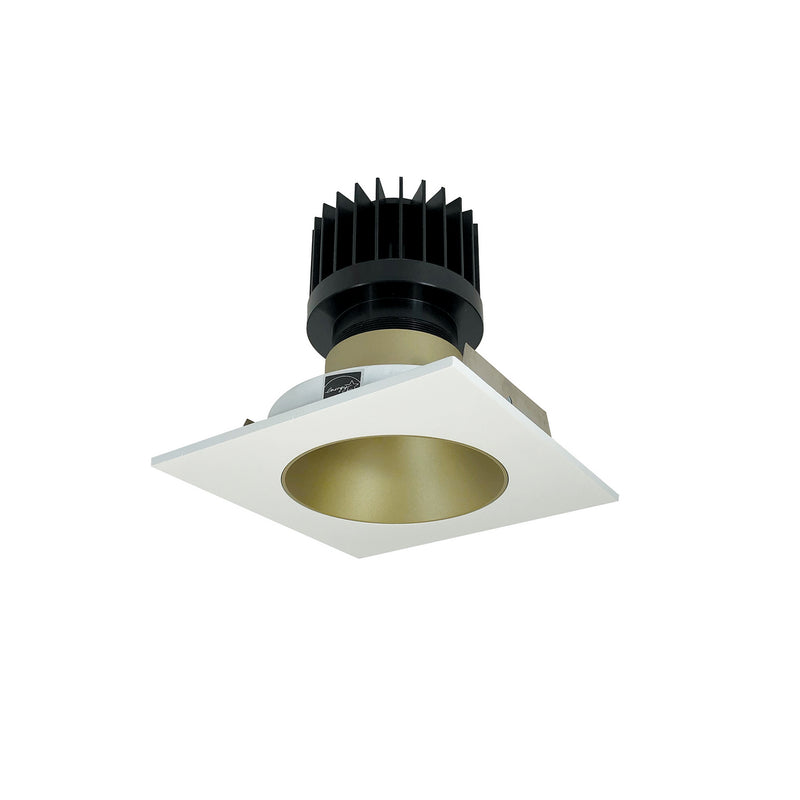 Nora Lighting NIO-4SNDC30XCHMPW/HL Non-Adjustable Trim, Champagne Haze Reflector / Matte Powder White Flange