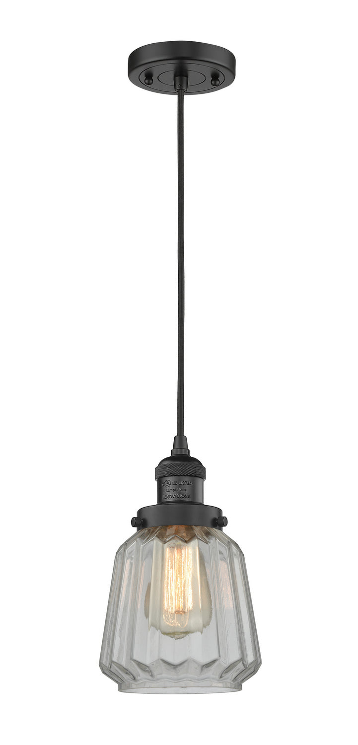 Innovations 201C-BK-G142 One Light Mini Pendant, Matte Black