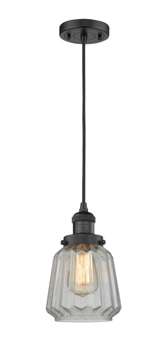 Innovations 201C-BK-G142 One Light Mini Pendant, Matte Black