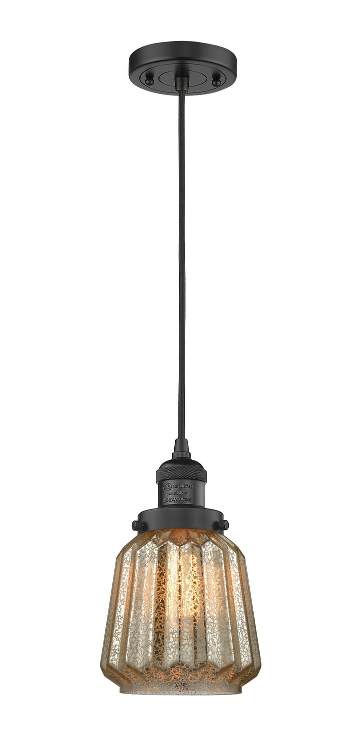 Innovations 201C-BK-G146 One Light Mini Pendant, Matte Black
