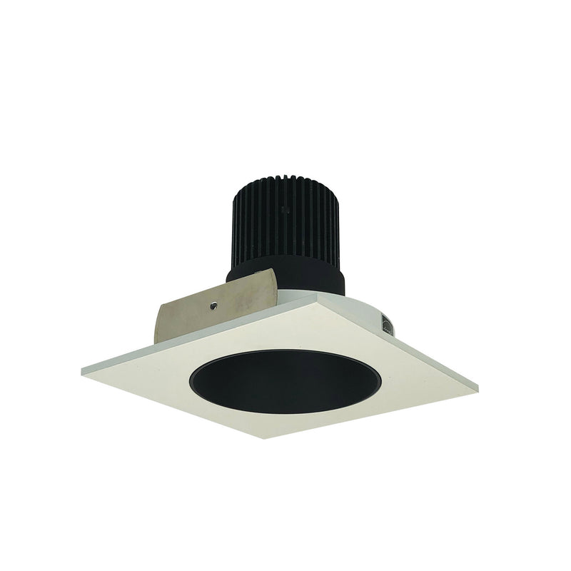 Nora Lighting NIO-4SNDC50XBW 4" Sq. Deep Cone Regress, Black Reflector / White Flange