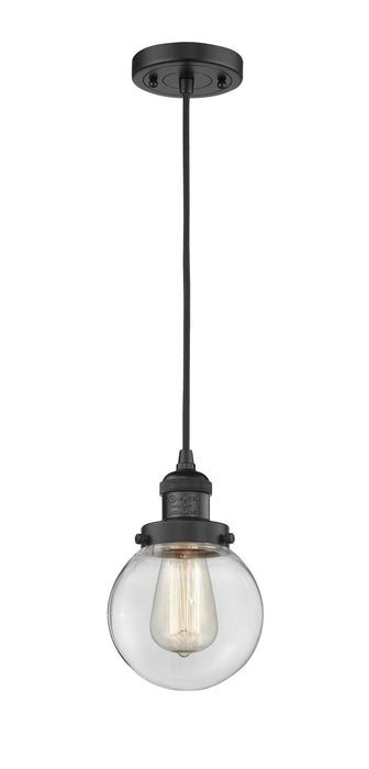 Innovations 201C-BK-G202-6-LED LED Mini Pendant, Matte Black