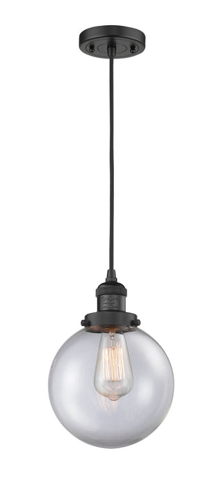 Innovations 201C-BK-G202-8 One Light Mini Pendant, Matte Black