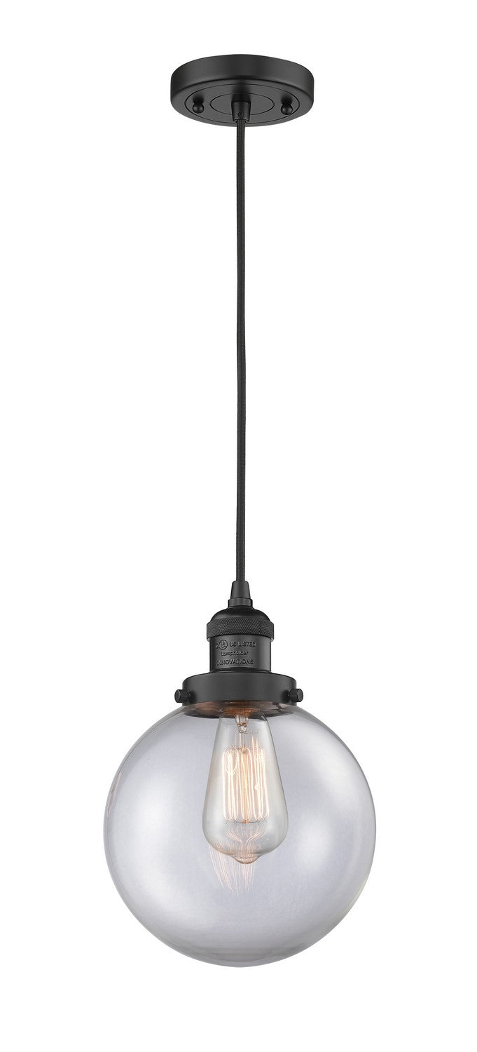 Innovations 201C-BK-G202-8-LED LED Mini Pendant, Matte Black