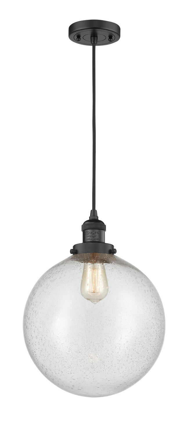 Innovations 201C-BK-G204-12 One Light Mini Pendant, Matte Black