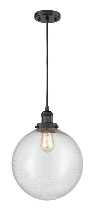 Innovations 201C-BK-G204-12 One Light Mini Pendant, Matte Black