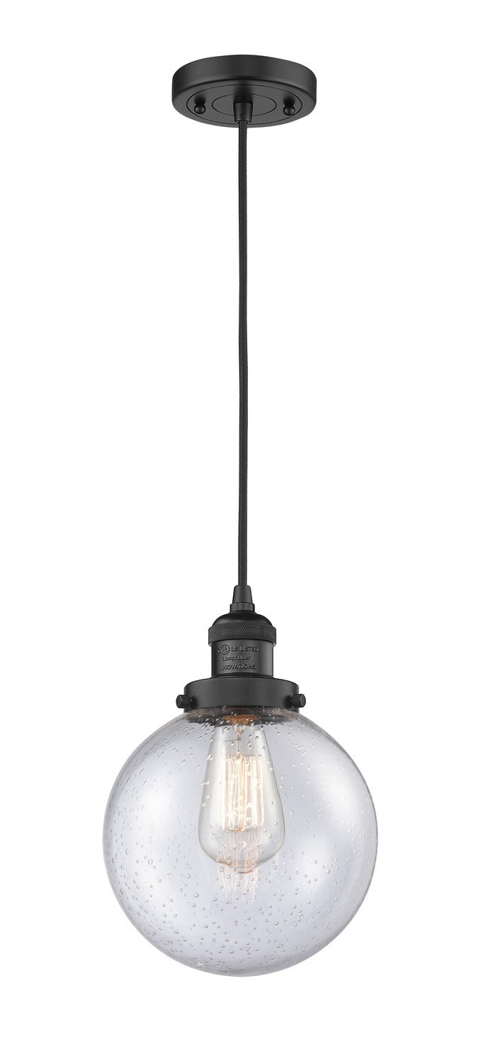 Innovations 201C-BK-G204-8-LED LED Mini Pendant, Matte Black