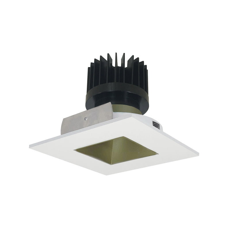 Nora Lighting NIO-4SNDSQ27XCHMPW/HL Non-Adjustable Trim, Champagne Haze Reflector / Matte Powder White Flange