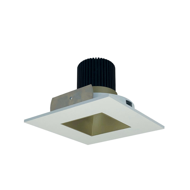 Nora Lighting NIO-4SNDSQ35XCHMPW/10 Non-Adjustable Trim, Champagne Haze Reflector / Matte Powder White Flange