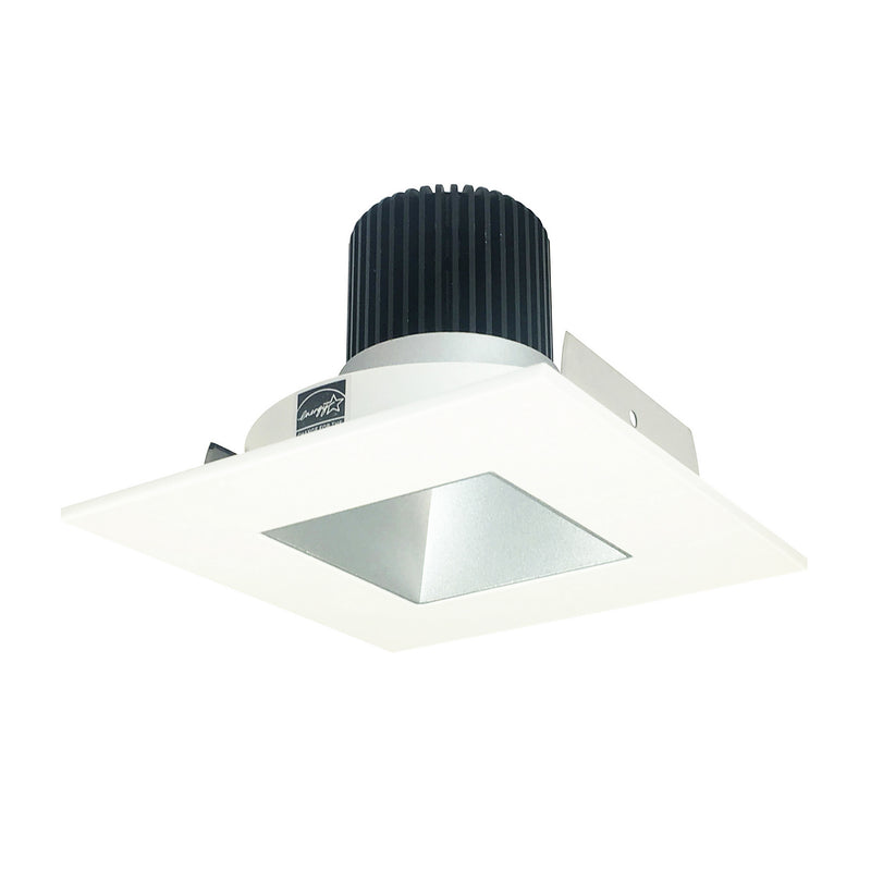 Nora Lighting NIO-4SNDSQ35XHZMPW/10 Non-Adjustable Trim, Haze Reflector / Matte Powder White Flange