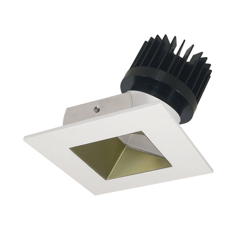 Nora Lighting NIO-4SW35XCHMPW/HL Non-Adjustable Trim, Champagne Haze Reflector / Matte Powder White Flange