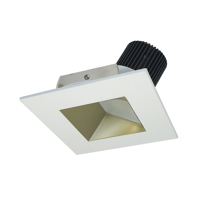 Nora Lighting NIO-4SW40XCHMPW/10 Non-Adjustable Trim, Champagne Haze Reflector / Matte Powder White Flange