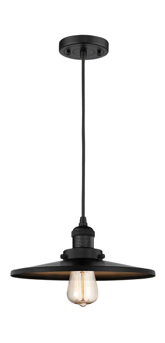 Innovations 201C-BK-MFR-BK-12 One Light Mini Pendant, Matte Black