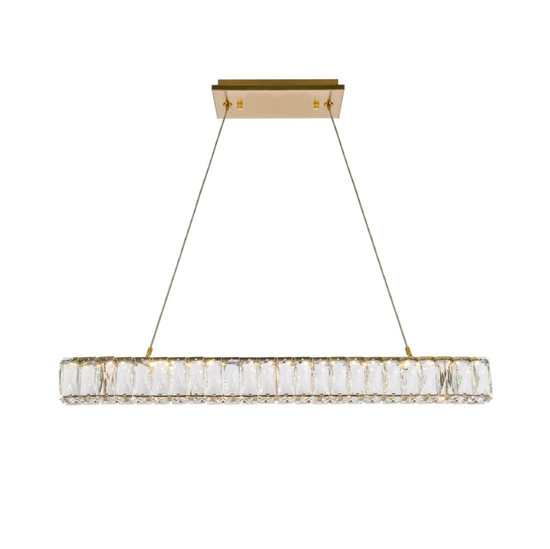 Elegant Lighting 3502D31G LED Linear Pendant, Gold