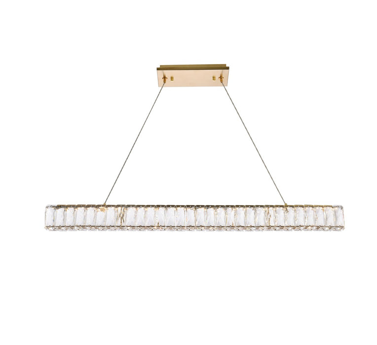 Elegant Lighting 3502D38G LED Linear Pendant, Gold