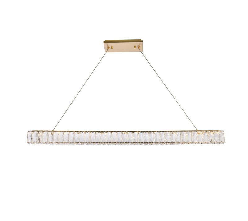 Elegant Lighting 3502D47G LED Linear Pendant, Gold