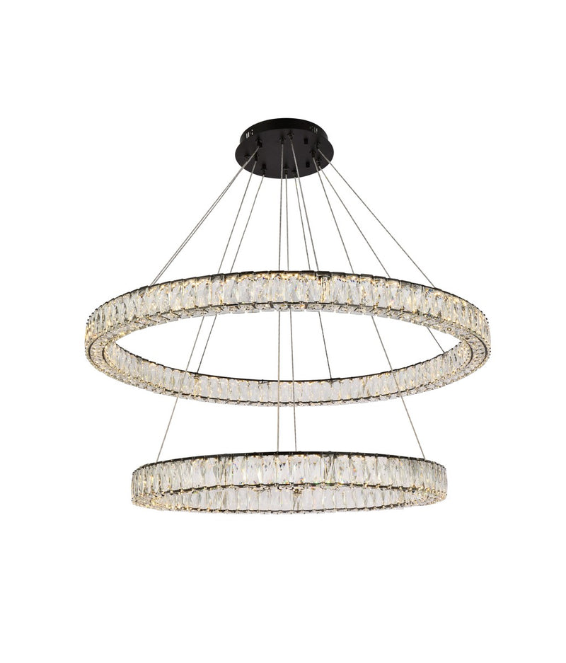Elegant Lighting 3503D42BK LED Pendant, Black