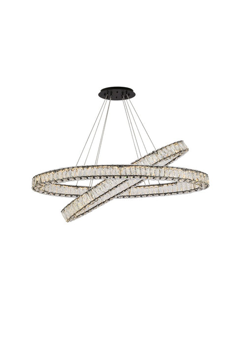 Elegant Lighting 3503D48BK LED Pendant, Black