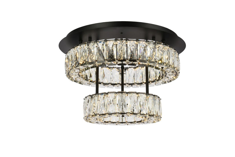 Elegant Lighting 3503F18L2BK LED Flush Mount, Black