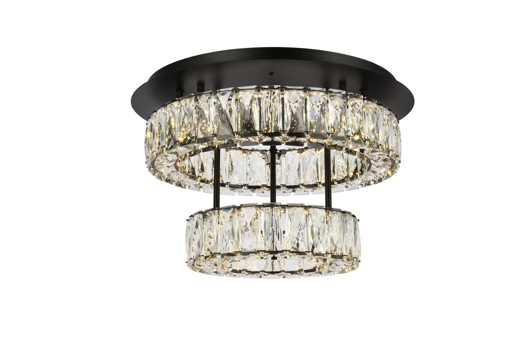 Elegant Lighting 3503F18L2BK LED Flush Mount, Black