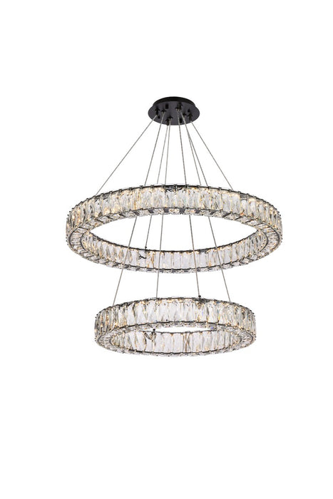 Elegant Lighting 3503G28BK LED Chandelier, Black