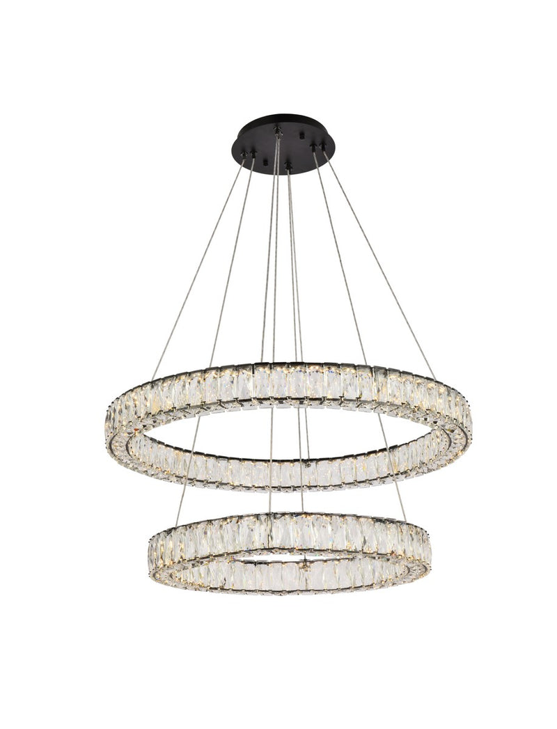 Elegant Lighting 3503G32BK LED Chandelier, Black