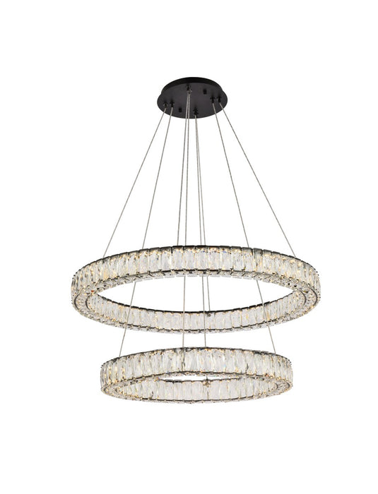 Elegant Lighting 3503G32BK LED Chandelier, Black