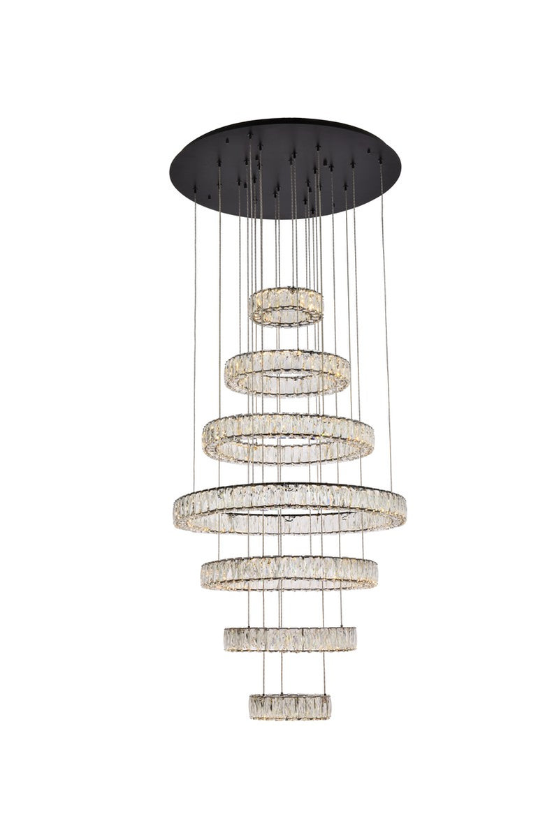 Elegant Lighting 3503G34BK LED Chandelier, Black