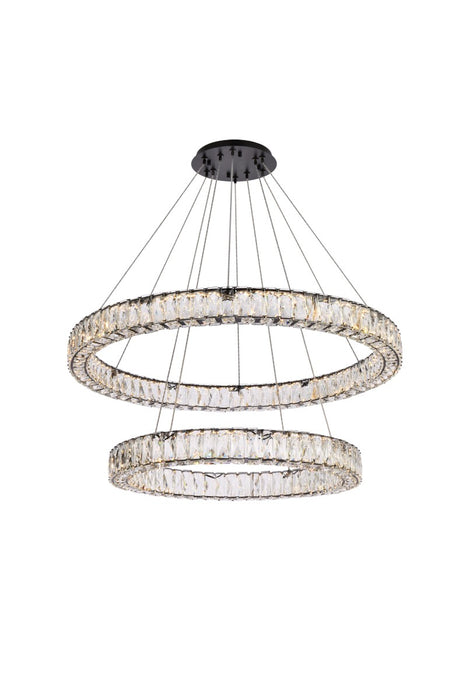 Elegant Lighting 3503G36BK LED Chandelier, Black