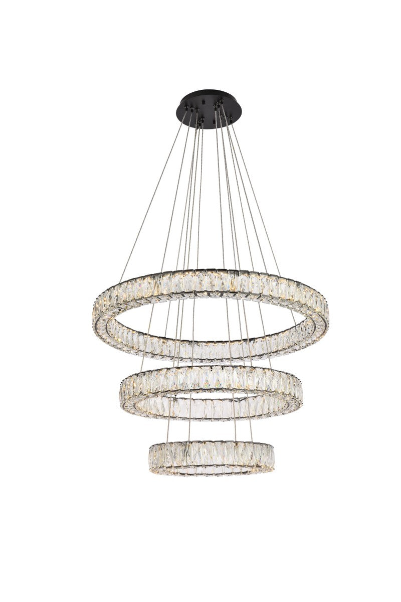 Elegant Lighting 3503G3LBK LED Chandelier, Black