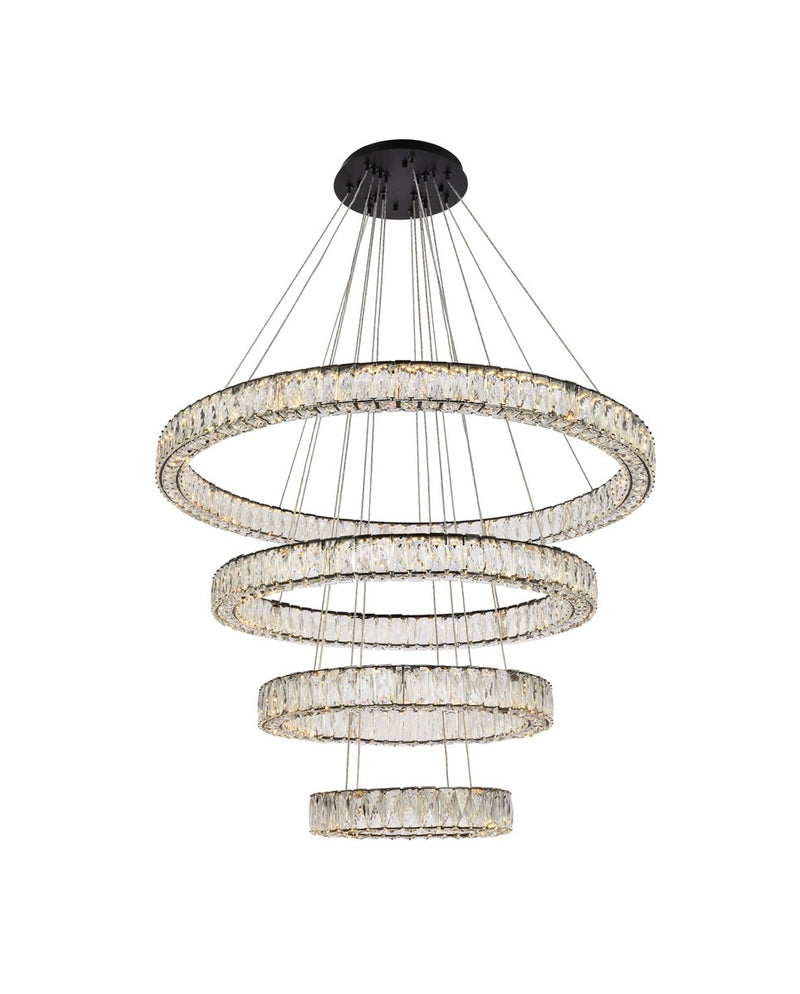 Elegant Lighting 3503G41BK LED Chandelier, Black