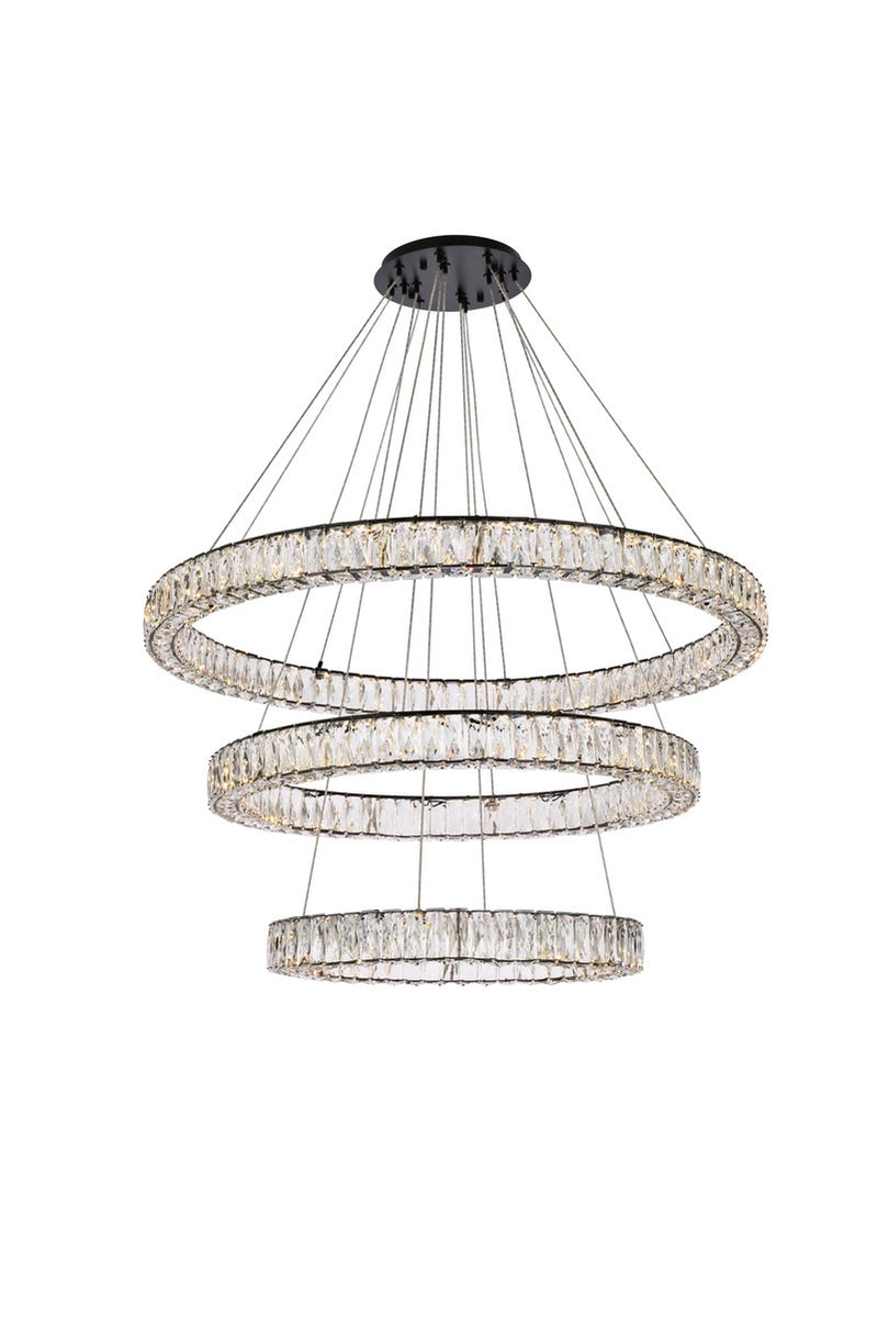 Elegant Lighting 3503G41LBK LED Chandelier, Black