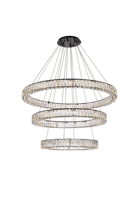 Elegant Lighting 3503G41LBK LED Chandelier, Black