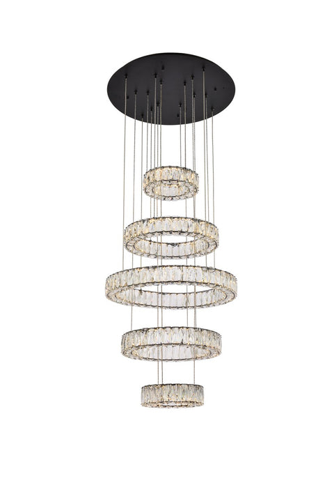 Elegant Lighting 3503G5LBK LED Chandelier, Black