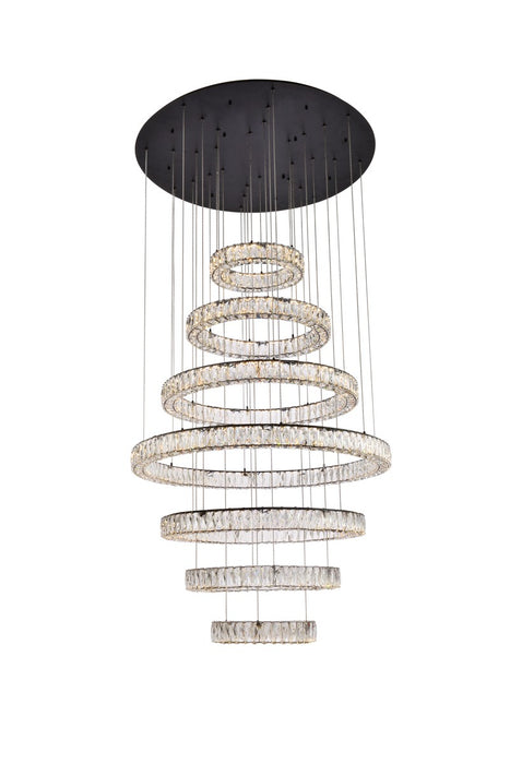 Elegant Lighting 3503G7LBK LED Chandelier, Black