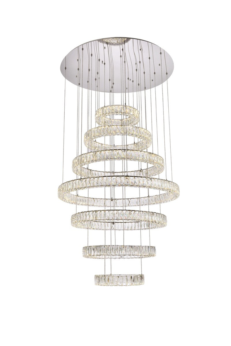 Elegant Lighting 3503G7LC LED Chandelier, Chrome