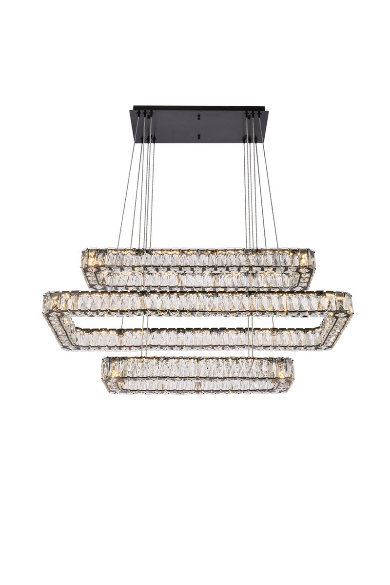 Elegant Lighting 3504G42L3BK LED Pendant, Black
