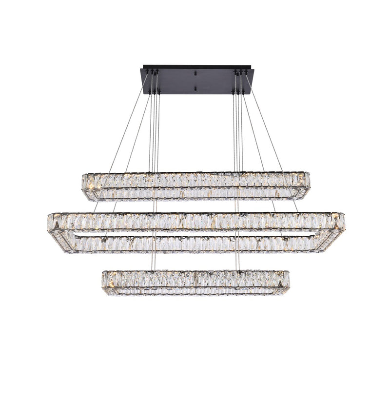 Elegant Lighting 3504G50L3BK LED Pendant, Black