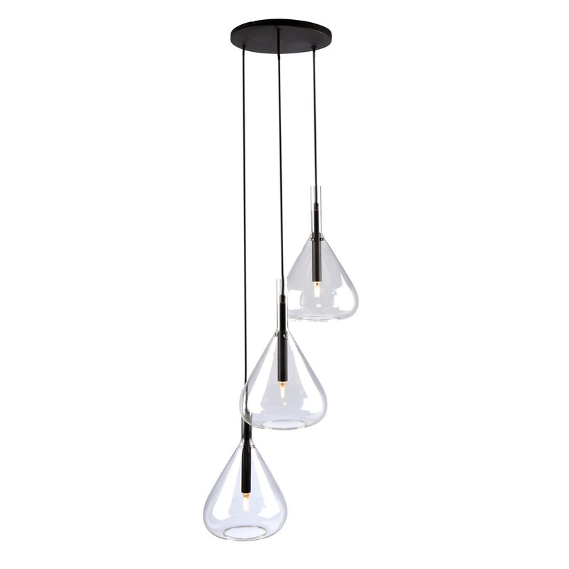 Artcraft AC11163BK Three Light Pendant, Black
