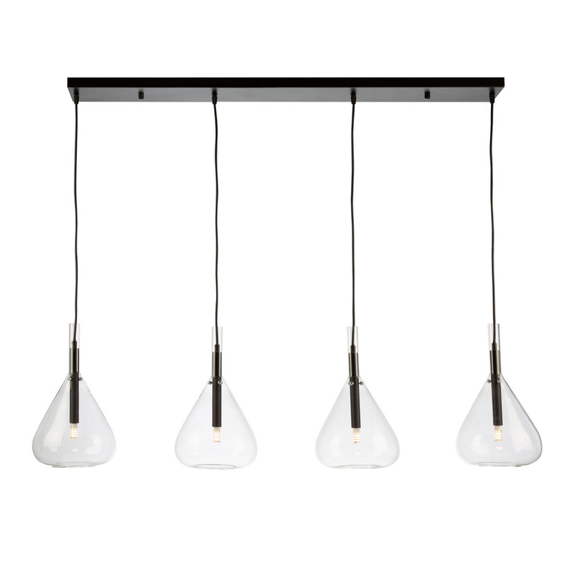 Artcraft AC11164BK Four Light Island Pendant, Black